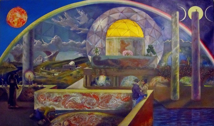 a pleasure dome decreedalkyd/oil with acrylic on ® polyflax 54" x 33", 137.2cm x 83.9cm